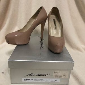 Brian Atwood Maniac Pumps Nude Patent